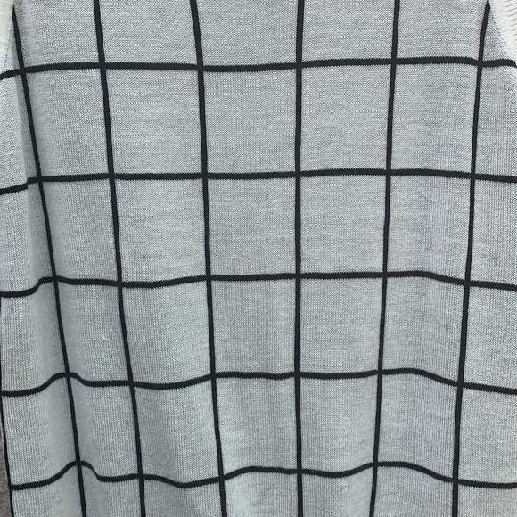 Halogen Off White/Blk Plaid Pullover Sweater Vest SzS - Picture 6 of 9